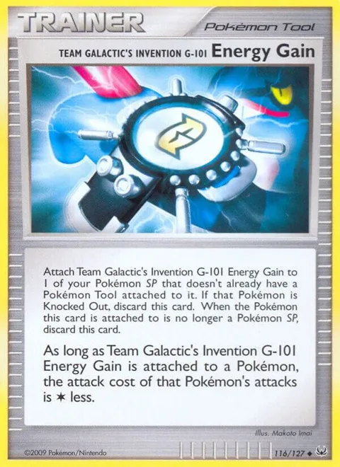 Team Galactic's Invention G-101 Energy Gain #116/127 Reverse Holofoil Pokémon card from Platinum