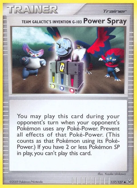Team Galactic's Invention G-103 Power Spray #117/127 Reverse Holofoil Pokémon card from Platinum