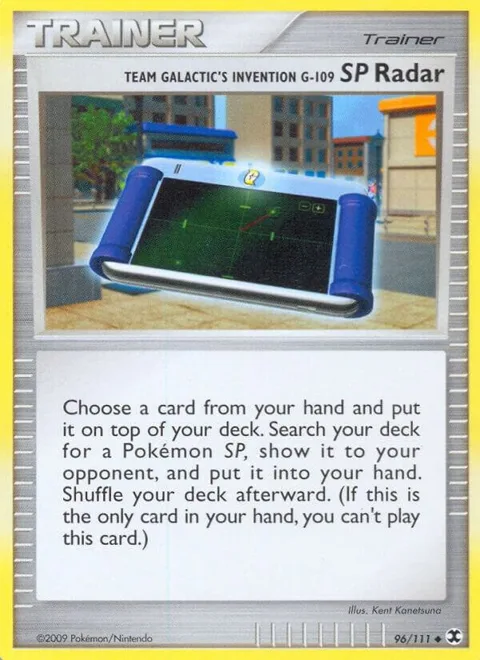 Team Galactic's Invention G-109 SP Radar #96/111 Pokémon card from Rising Rivals