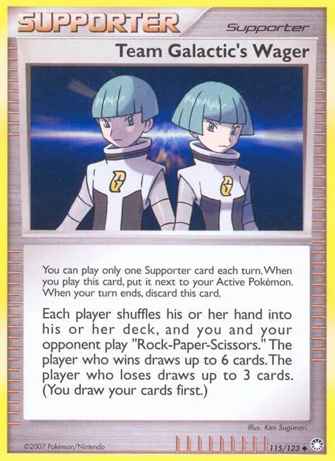 Team Galactic's Wager #115/123 Pokémon card from Mysterious Treasures