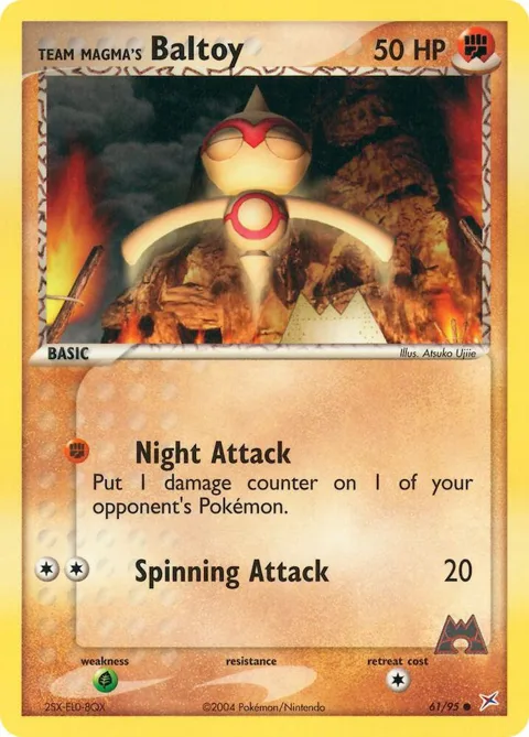 Team Magma's Baltoy #61/95 Pokémon card from EX Team Magma vs Team Aqua