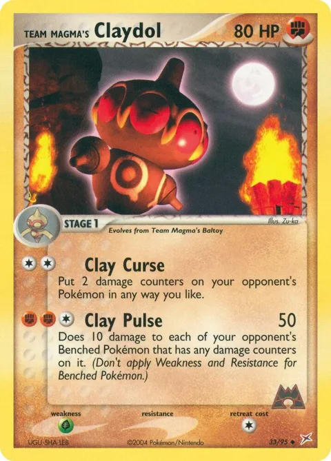Team Magma's Claydol #33/95 Pokémon card from EX Team Magma vs Team Aqua