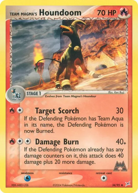 Team Magma's Houndoom #34/95 Pokémon card from EX Team Magma vs Team Aqua