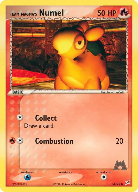 Team Magma's Numel #64/95 Reverse Holofoil Pokémon card from EX Team Magma vs Team Aqua