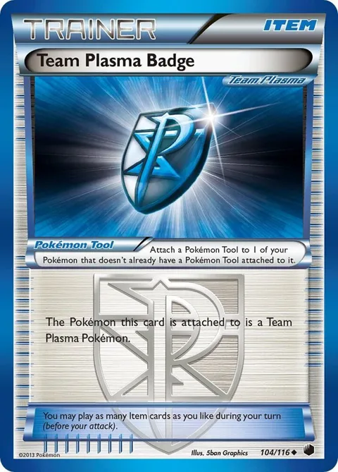 Team Plasma Badge Team Plasma #104/116 Reverse Holofoil Pokémon card from Plasma Freeze