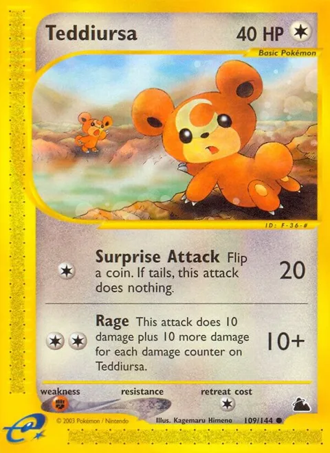 Teddiursa #109/144 Pokémon card from Skyridge