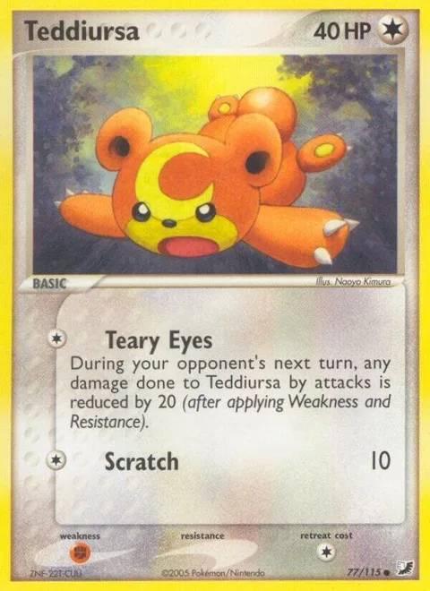 Teddiursa #77/115 Reverse Holofoil Pokémon card from EX Unseen Forces