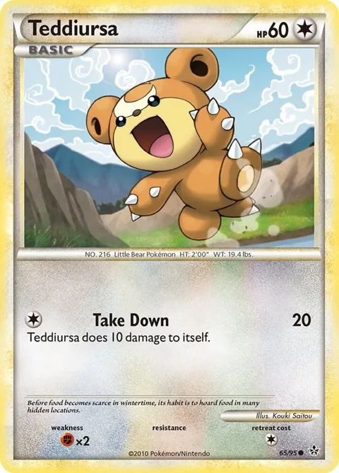 Teddiursa #65/95 Pokémon card from Unleashed