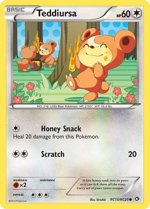Teddiursa #RC15/RC25 Holofoil Pokémon card from Legendary Treasures: Radiant Collection