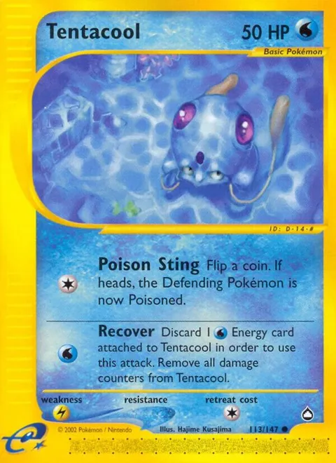 Tentacool #113/147 Pokémon card from Aquapolis