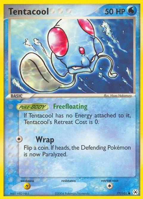 Tentacool #77/101 Pokémon card from EX Hidden Legends