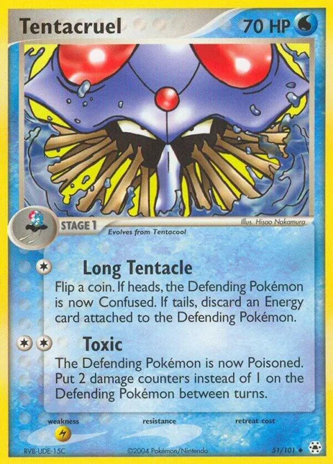 Tentacruel #51/101 Pokémon card from EX Hidden Legends