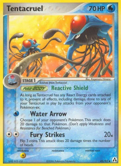 Tentacruel #45/92 Reverse Holofoil Pokémon card from EX Legend Maker