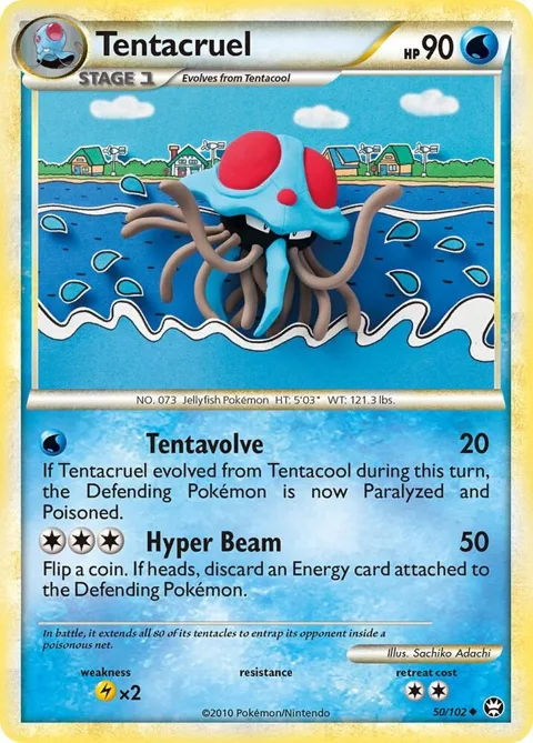 Tentacruel #50/102 Reverse Holofoil Pokémon card from Triumphant