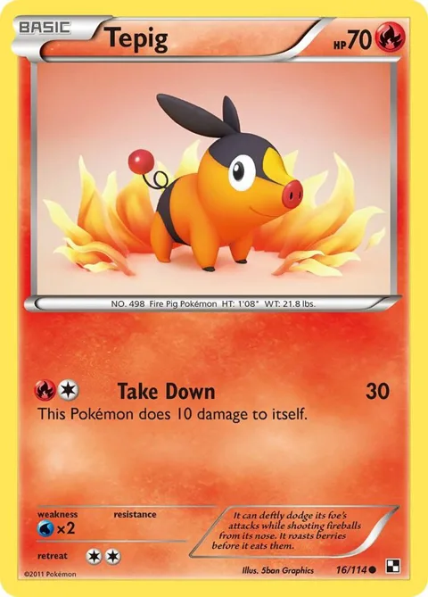 Tepig 16 #16/114 Pokémon card from Black and White