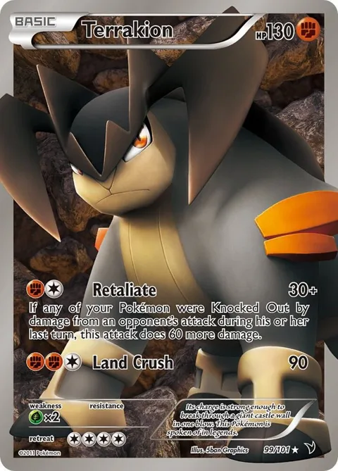 Terrakion 99 Full Art #99/101 Holofoil Pokémon card from Noble Victories