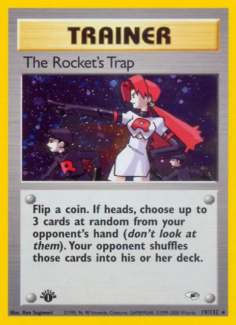 The Rocket's Trap #019/132 1st Edition Holofoil Pokémon card from Gym Heroes