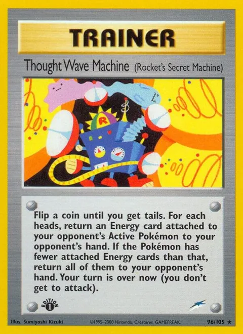 Thought Wave Machine Rocket's Secret Machine #096/105 1st Edition Pokémon card from Neo Destiny