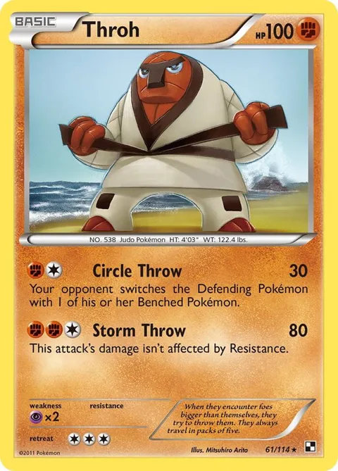 Throh #61/114 Reverse Holofoil Pokémon card from Black and White