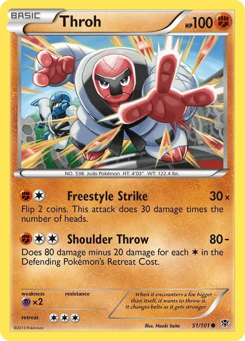 Throh #51/101 Pokémon card from Plasma Blast