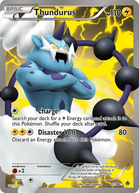 Thundurus 97 Full Art #97/98 Holofoil Pokémon card from Emerging Powers