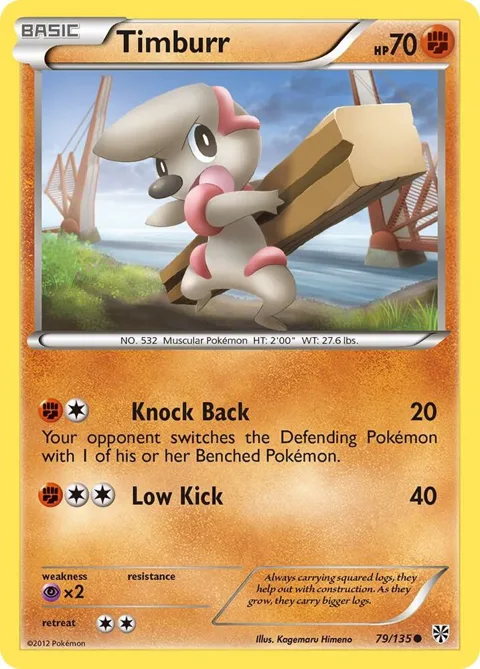 Timburr #79/135 Pokémon card from Plasma Storm