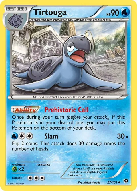 Tirtouga #27/101 Reverse Holofoil Pokémon card from Plasma Blast