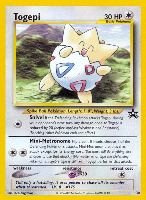 Togepi #30/53 Pokémon card from WoTC Promo
