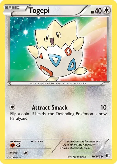 Togepi #110/149 Pokémon card from Boundaries Crossed
