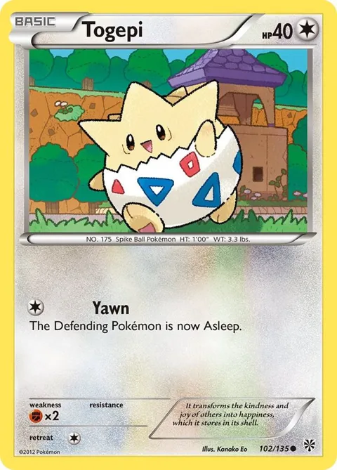 Togepi #102/135 Pokémon card from Plasma Storm