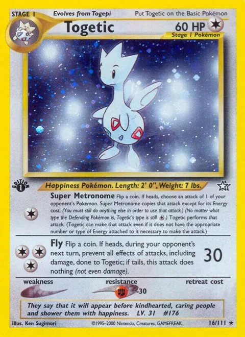 Togetic #016/111 Unlimited Holofoil Pokémon card from Neo Genesis