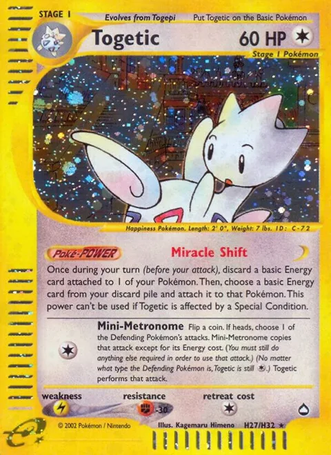 Togetic H27 #H27/H32 Holofoil Pokémon card from Aquapolis