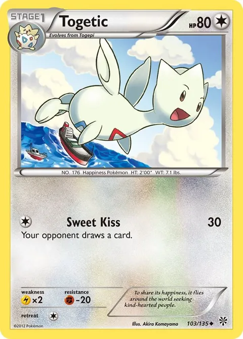 Togetic #103/135 Reverse Holofoil Pokémon card from Plasma Storm