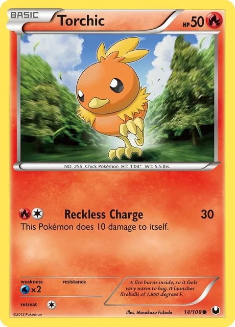 Torchic 14 #14/108 Pokémon card from Dark Explorers
