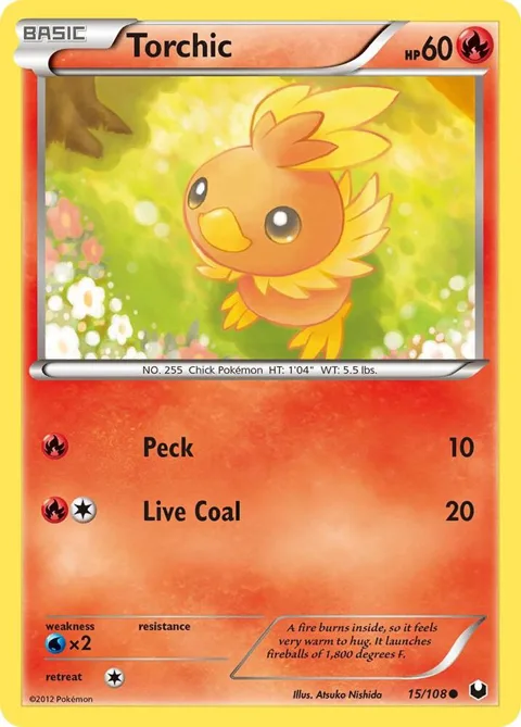 Torchic 15 #15/108 Pokémon card from Dark Explorers