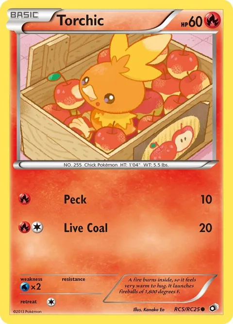 Torchic #RC5/RC25 Holofoil Pokémon card from Legendary Treasures: Radiant Collection