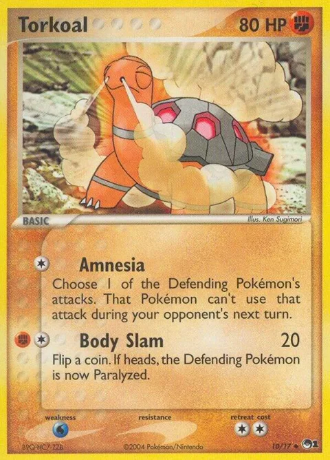 Torkoal #010/017 Pokémon card from POP Series 1
