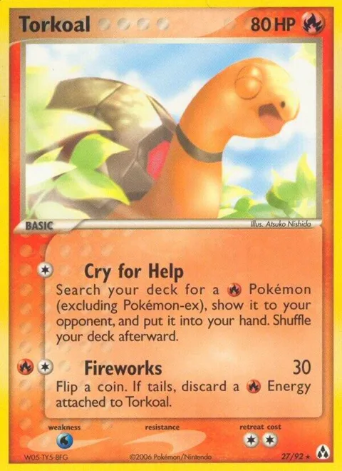 Torkoal #27/92 Reverse Holofoil Pokémon card from EX Legend Maker