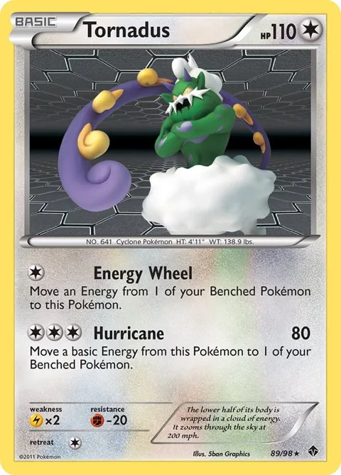 Tornadus #89/98 Reverse Holofoil Pokémon card from Emerging Powers