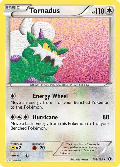 Tornadus #108/113 Reverse Holofoil Pokémon card from Legendary Treasures