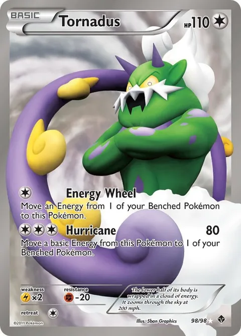 Tornadus 98 Full Art #98/98 Holofoil Pokémon card from Emerging Powers