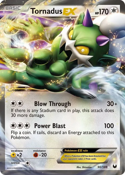 Tornadus EX #90/108 Holofoil Pokémon card from Dark Explorers