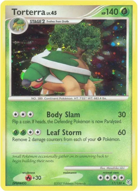 Torterra #17/130 Reverse Holofoil Pokémon card from Diamond and Pearl