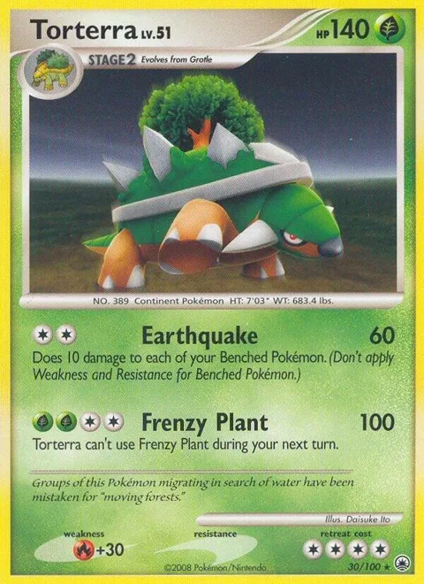 Torterra #30/100 Reverse Holofoil Pokémon card from Majestic Dawn