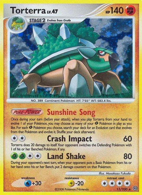 Torterra #11/100 Reverse Holofoil Pokémon card from Stormfront