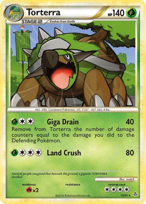 Torterra #10/95 Reverse Holofoil Pokémon card from Unleashed