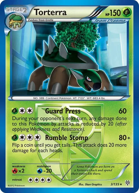 Torterra Team Plasma #3/135 Pokémon card from Plasma Storm
