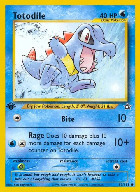 Totodile 80 #080/111 1st Edition Pokémon card from Neo Genesis