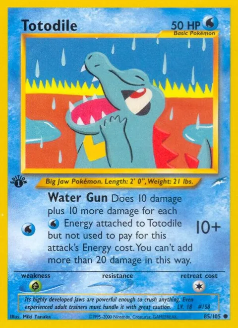Totodile #085/105 Unlimited Pokémon card from Neo Destiny