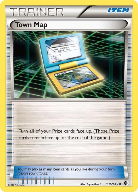 Town Map #136/149 Reverse Holofoil Pokémon card from Boundaries Crossed